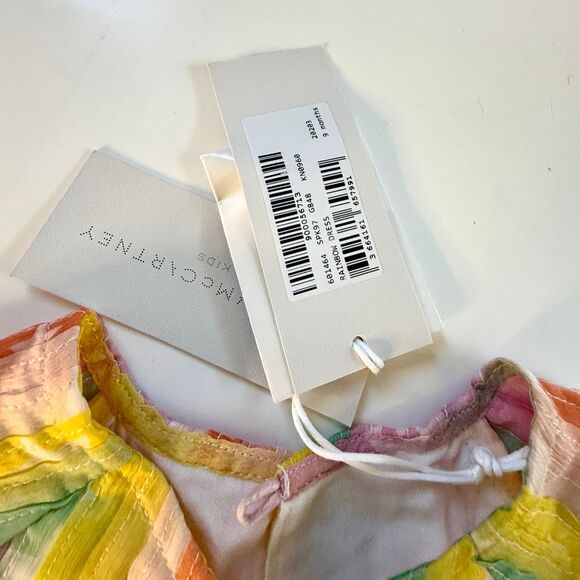 NWT Stella McCartney kids, Baby Rainbow SILK Dress. Size 9 months - Picture 9 of 11